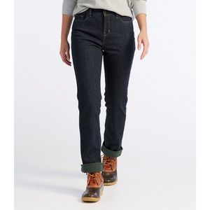 NWOT L.L. Bean Classic Fit Straight Leg Fleece Lined Jeans